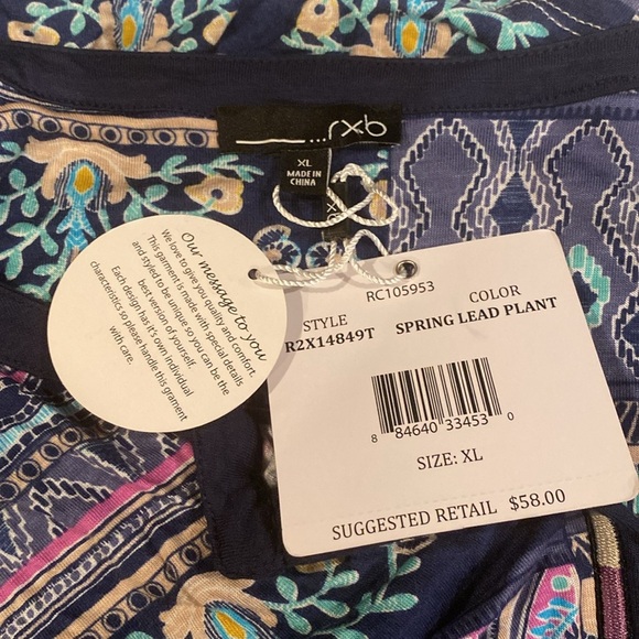 XL rxb sleeveless blouse - new with tags - Picture 3 of 4